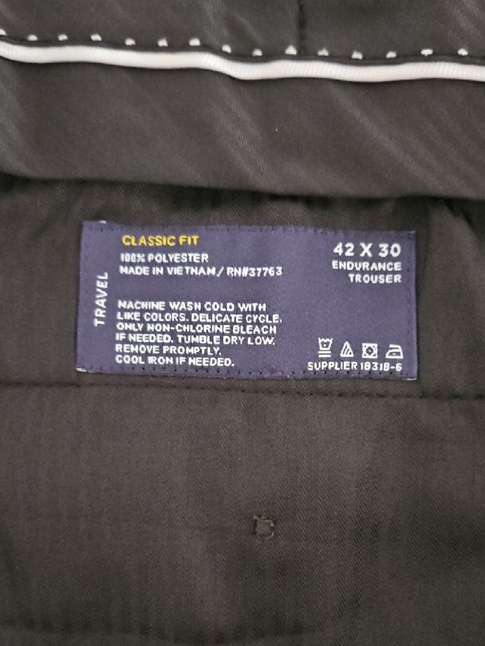 Stafford Black Men's Dress Pants - Straight Leg 42x30 Endurance Trouser - Picture 7 of 7